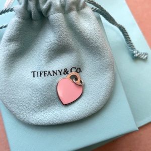 100% Authentic Tiffany&Co Sterling Silver Charm with pink enamel - new